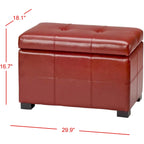 Liane Tufted Brown Bicast Leather Storage Bench - 30.1 x 18.1 x 17.7 - 30Wx18Dx18H