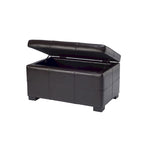 Liane Tufted Brown Bicast Leather Storage Bench - 30.1 x 18.1 x 17.7 - 30Wx18Dx18H