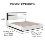 Conjira Modern White Wood 6-Piece Storage Platform Bedroom Set with USBs