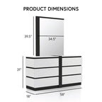 Conjira Modern White Wood 6-Piece Storage Platform Bedroom Set with USBs