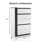 Conjira Modern White Wood 6-Piece Storage Platform Bedroom Set with USBs