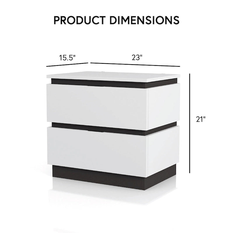 Conjira Modern White Wood 6-Piece Storage Platform Bedroom Set with USBs
