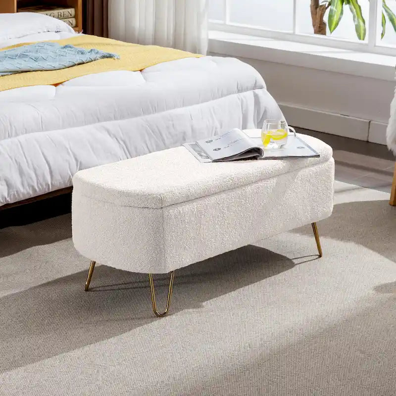 Storage Ottoman Bench for End of Bed