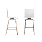 Maravilla Acrylic Swivel High Back Stools (Set 2)
