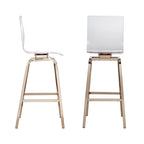 Maravilla Acrylic Swivel High Back Stools (Set 2)