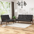 Aries Mid-century 2-piece Fabric Sofa Set