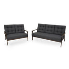 Aries Mid-century 2-piece Fabric Sofa Set
