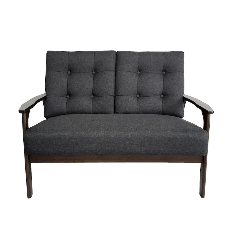 Aries Mid-century 2-piece Fabric Sofa Set