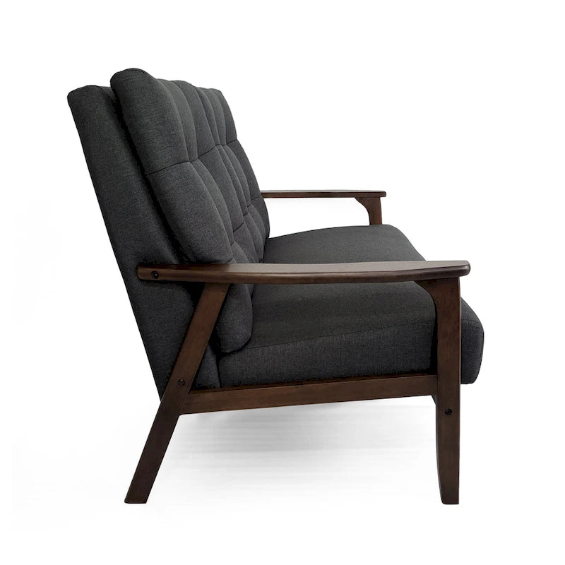 Aries Mid-century 2-piece Fabric Sofa Set