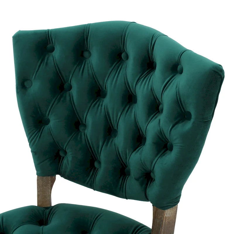Bates Tufted Grey Fabric Dining Chairs (Set of 2)
