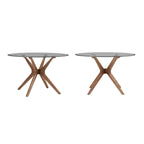 Sylvestria Mid-Century Walnut Finish Round Dining Table