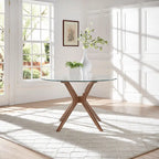 Sylvestria Mid-Century Walnut Finish Round Dining Table