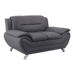Michael Segura Bonded Leather Upholstered Loveseat