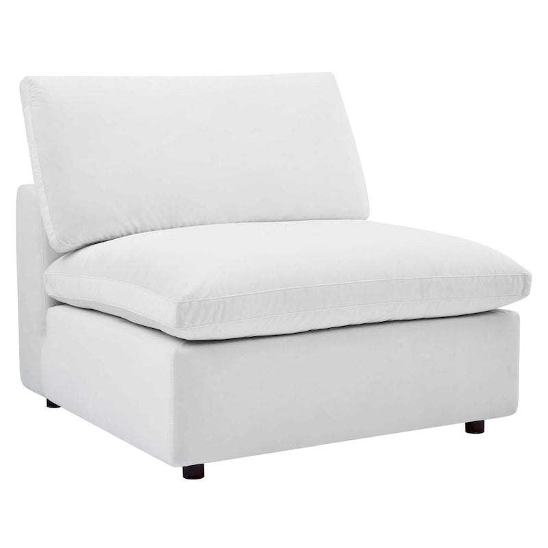 Down Filled Overstuffed Performance Velvet Armless Chair