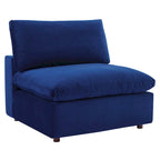 Down Filled Overstuffed Performance Velvet Armless Chair