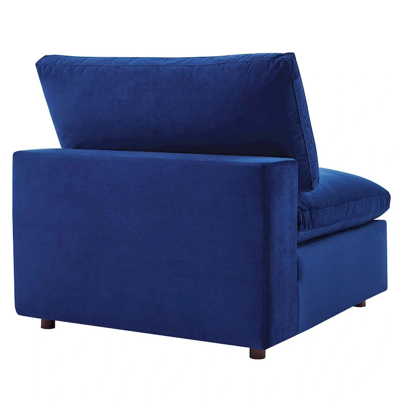Down Filled Overstuffed Performance Velvet Armless Chair