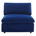 Down Filled Overstuffed Performance Velvet Armless Chair