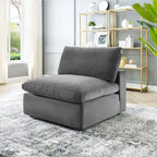 Down Filled Overstuffed Performance Velvet Armless Chair