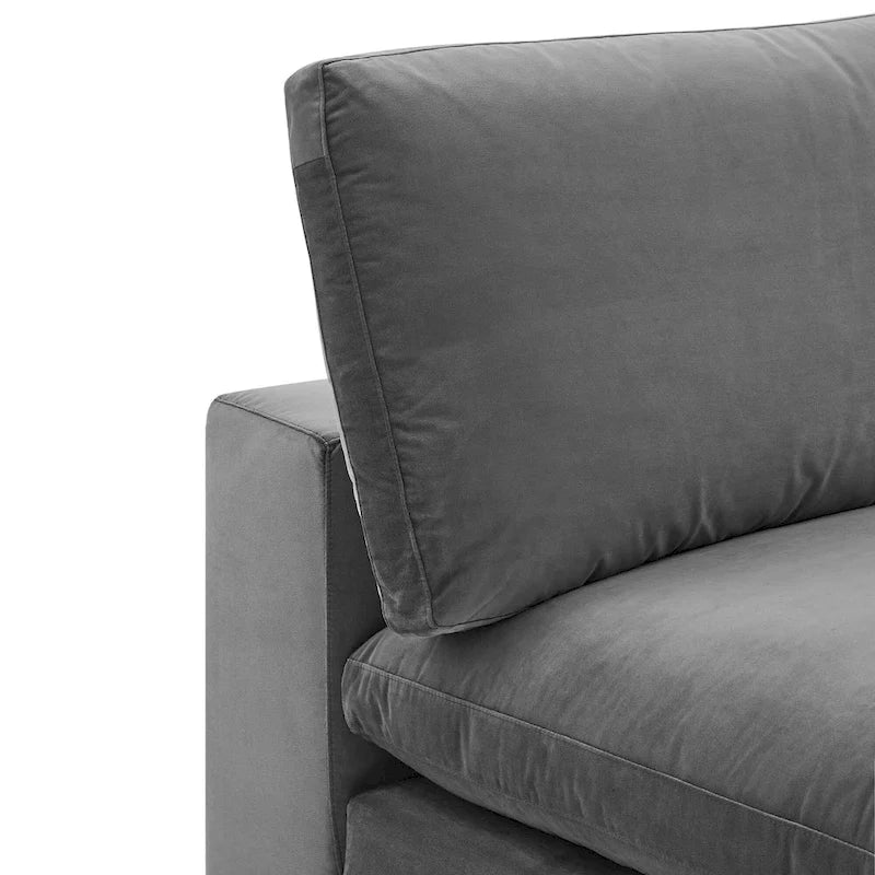 Down Filled Overstuffed Performance Velvet Armless Chair