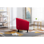 accent Barrel chair living room chair with nailheads and solid wood legs