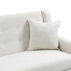 Modern Curved 63 Button Tufted Upholstered Loveseat with 2 Pillows
