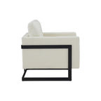 Prince Contemporary Cream & Black Fabric Accent Chair