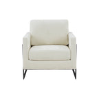 Prince Contemporary Cream & Black Fabric Accent Chair