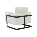 Prince Contemporary Cream & Black Fabric Accent Chair