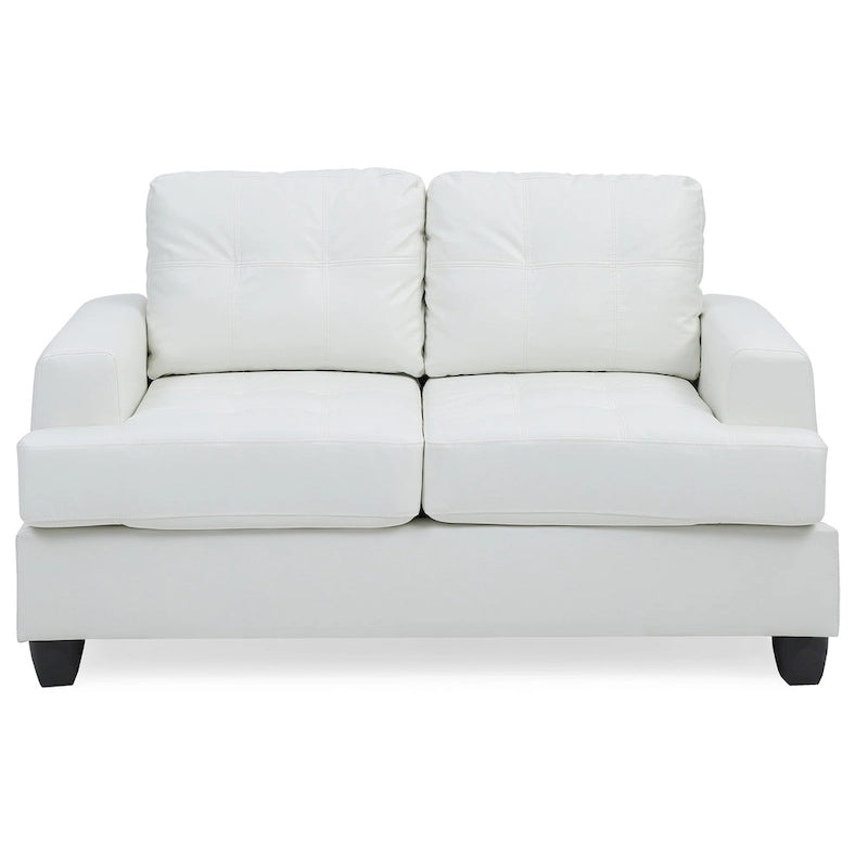 Sandridge 58 in. W Flared Arm Faux Leather Straight Sofa - 34L x 58W x 36H
