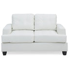 Sandridge 58 in. W Flared Arm Faux Leather Straight Sofa - 34L x 58W x 36H