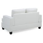 Sandridge 58 in. W Flared Arm Faux Leather Straight Sofa - 34L x 58W x 36H