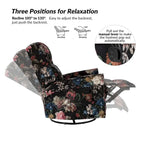 Leopold Transitional Floral Print Manual Swivel Rocking Recliner with Nailhead Trims Set of 2 by HULALA HOME