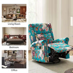 Leopold Transitional Floral Print Manual Swivel Rocking Recliner with Nailhead Trims Set of 2 by HULALA HOME