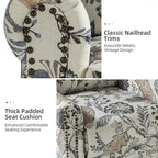 Leopold Transitional Floral Print Manual Swivel Rocking Recliner with Nailhead Trims Set of 2 by HULALA HOME