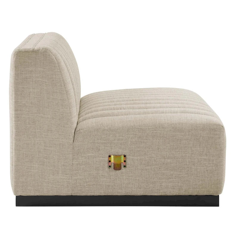 Conjure Channel Tufted Upholstered Fabric 4-Piece Sofa