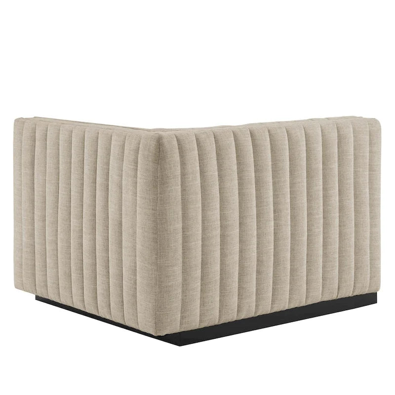 Conjure Channel Tufted Upholstered Fabric 4-Piece Sofa