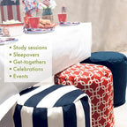 Majestic Home Goods Wales Collection Indoor Ottoman Pouf 16 L x 16 W x 17 H