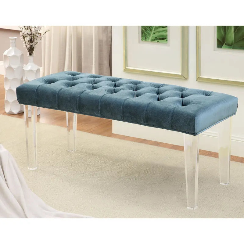 Bral Contemporary Fabric Tufted Accent Bench
