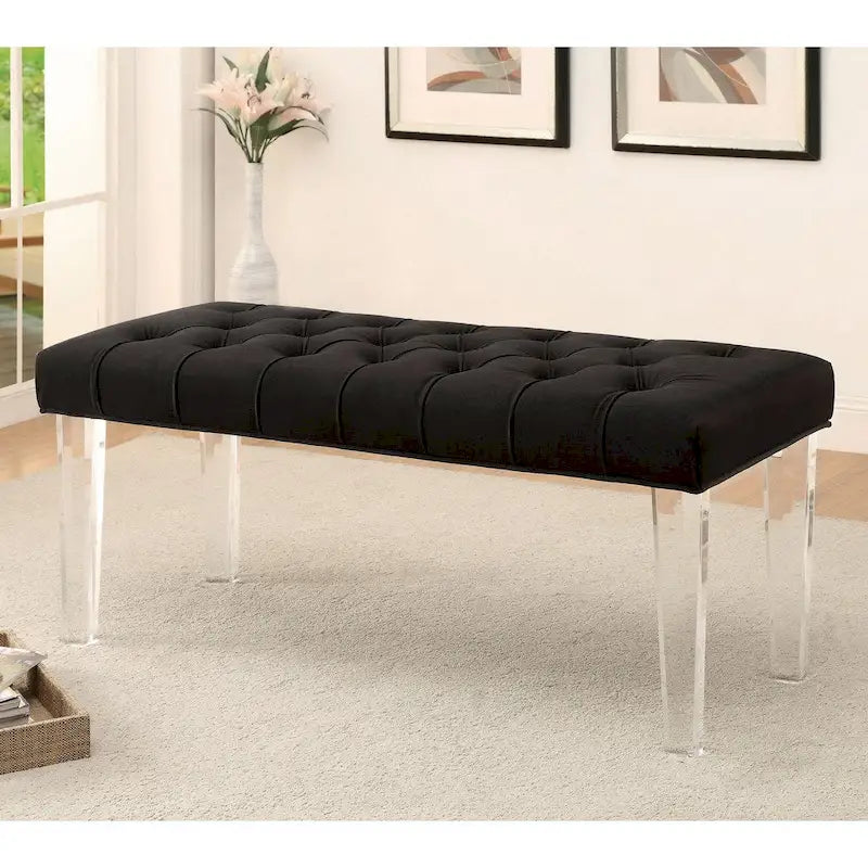 Bral Contemporary Fabric Tufted Accent Bench