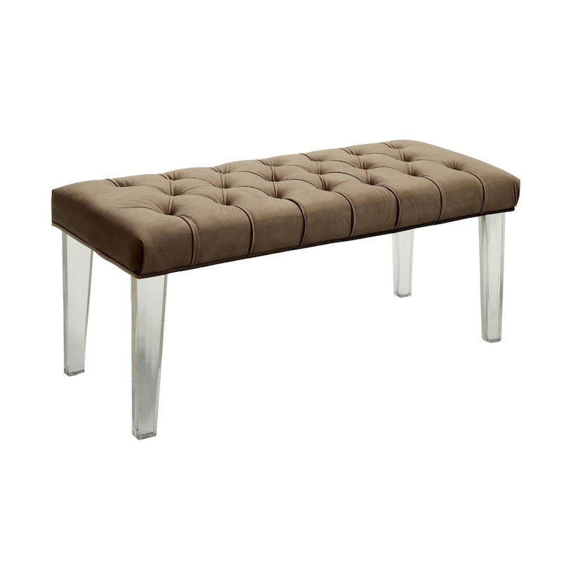 Bral Contemporary Fabric Tufted Accent Bench