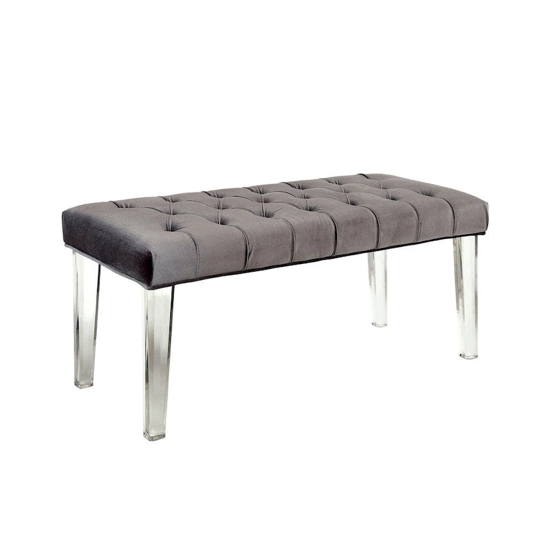 Bral Contemporary Fabric Tufted Accent Bench