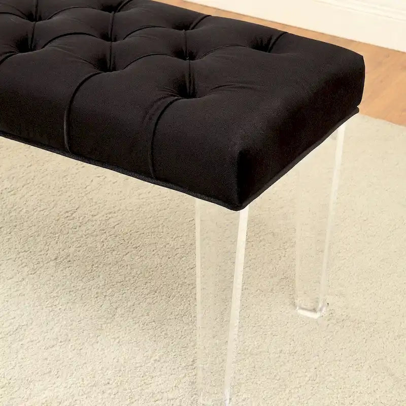 Bral Contemporary Fabric Tufted Accent Bench