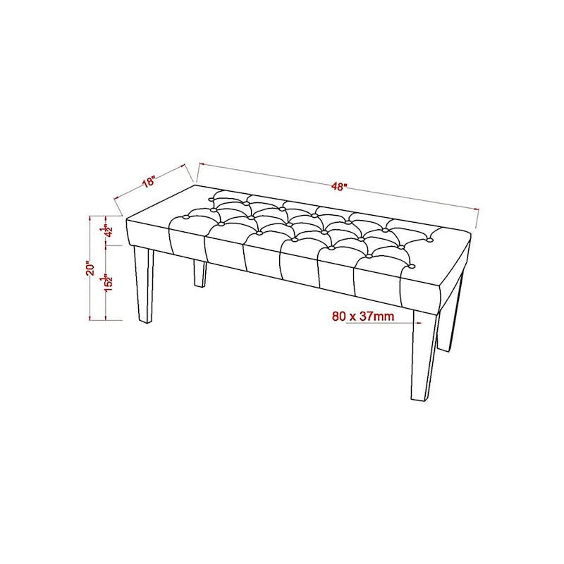 Bral Contemporary Fabric Tufted Accent Bench