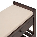 Contemporary Cushioned Shoe Rack with 2 Drawers and Open Shelf