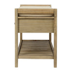 Contemporary Cushioned Shoe Rack with 2 Drawers and Open Shelf