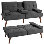 Futzca 60 Small Loveseat, 3 in 1 Cute Convertible Sofa Bed