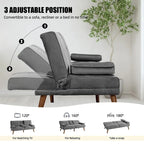 Futzca 60 Small Loveseat, 3 in 1 Cute Convertible Sofa Bed