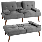 Futzca 60 Small Loveseat, 3 in 1 Cute Convertible Sofa Bed