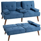 Futzca 60 Small Loveseat, 3 in 1 Cute Convertible Sofa Bed