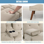 Futzca 60 Small Loveseat, 3 in 1 Cute Convertible Sofa Bed